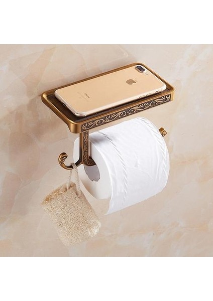 Antik Pirinç Tuvalet Kağıdı Tutucu Banyo Mobil Tutucu Tuvalet Kağıt Rulo Tutucu Banyo Depolama Raf Aksesuar Wf | Kağıt Tutucular (Altın) (Yurt Dışından) fiyatları