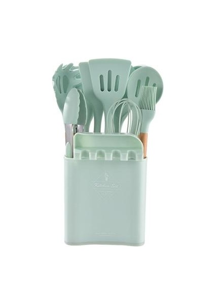 Silikon Mutfak Eşyaları De Cocina Aksesuarları Araçları Tencere Seti Pişirme Kaşık Espatula Gadget Kichen Menaje Spatula Ahşap | Pişirme Aracı Setleri (Yurt Dışından)