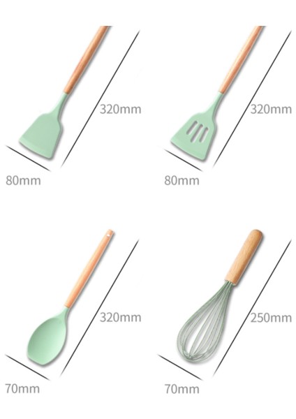 Silikon Mutfak Eşyaları De Cocina Aksesuarları Araçları Tencere Seti Pişirme Kaşık Espatula Gadget Kichen Menaje Spatula Ahşap | Pişirme Aracı Setleri (Yurt Dışından) fırsatları