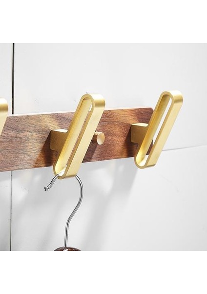 Masif Ahşap Banyo Ceket Kanca Fırçalanmış Altın Havlu Kanca Duvara Monte Kapı Kanca Askı Robe Kanca Banyo Aksesuarları | Robe Hooks (Yurt Dışından)