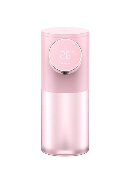 320 ml Otomatik Sabunluk USB Şarj Edilebilir Sıvı Sabunluk Dispensers Dijital Ekran Köpük Dispenserler (Pembe) (Yurt Dışından)