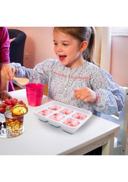 Yaratıcı Viski Buz Topu Kalıp 6 Izgara Kare Buz Kafes Silikon Buz Küpü Tepsiler 2 Kapak Gıda Sınıfı ile Set (20 * 13.5 * 5.4cm) (Yurt Dışından)