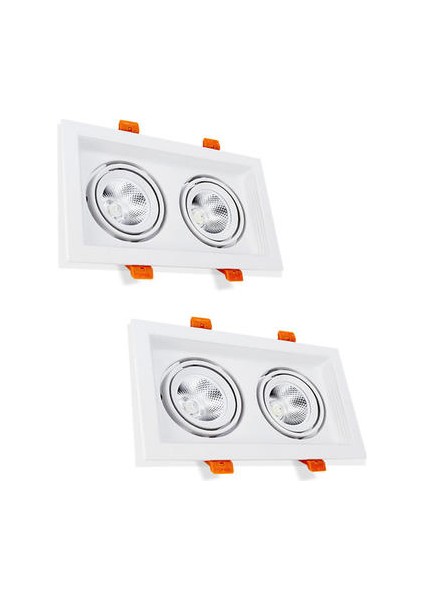 2 Paket LED Gömme Tavan Işık Cob Montaj Çerçevesi Ayarlanabilir 30 Derece Downlight Tavan Işık 5 W 2 Kafa Kesim 75 * 150MM, Oturma Odası, Yatak Odası, Mutfak Için Gömme Aydınlatma (Yurt Dışından)