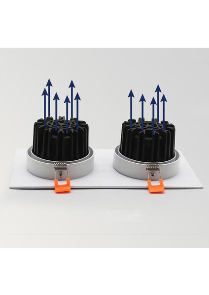 2 Paket LED Gömme Tavan Işık Cob Montaj Çerçevesi Ayarlanabilir 30 Derece Downlight Tavan Işık 5 W 2 Kafa Kesim 75 * 150MM, Oturma Odası, Yatak Odası, Mutfak Için Gömme Aydınlatma (Yurt Dışından)