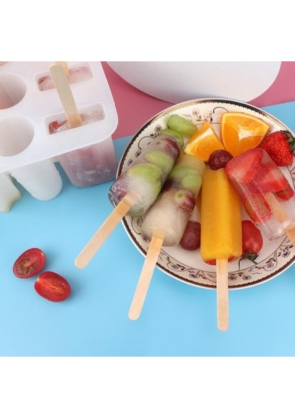 Buz Kalıp Ev Yapımı Dondurma Kalıp Dıy9 ile Silikon Popsicle Kalıp ile 20 Ahşap Sopa Silikon Kalıplar Ice Cube Maker | (Yurt Dışından)