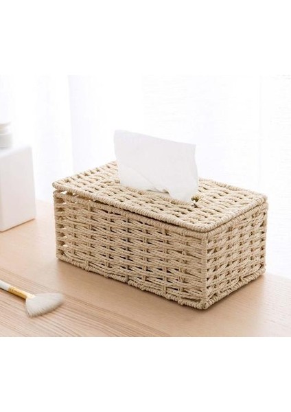 Rattan Doku Kutusu Bağbozumu Peçete Tutucu Kılıf Doku Kağıt Tutucu Saklama Konteyner Kapak Oturma Odası Masası Dekorasyon | Doku Kutuları (Yurt Dışından) modelleri