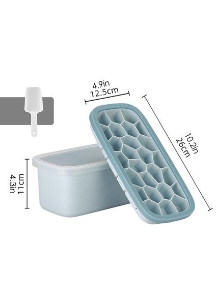 Buz Küpü Maker Kalıp Kapaklı Parti Viski Içecek Yaratıcı 33 Izgaralar Yuvarlak Buz Kalıp Tepsisi Silikon Buz Topu Makinesi Kapak ile | Dondurma Makineleri (Açık Mavi) (Yurt Dışından)