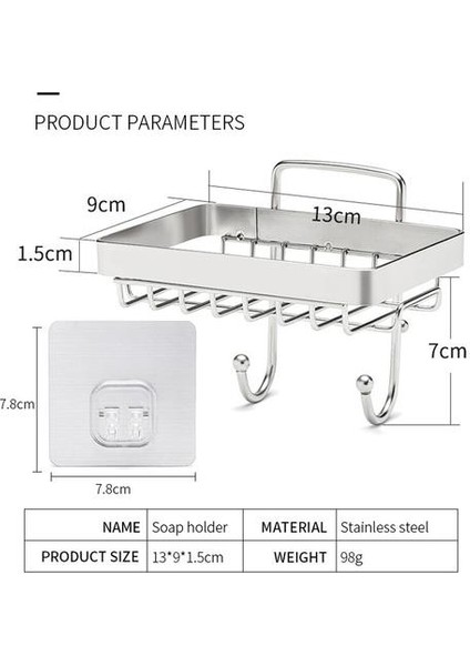 1 Adet Banyo Sabunluk Paslanmaz Çelik Duvara Monte Sabunluk ile Traceless Yapışkan Bant Sünger Tepsi Banyo Mutfak Lavabo | Sabunluklar (Yurt Dışından) fırsatları