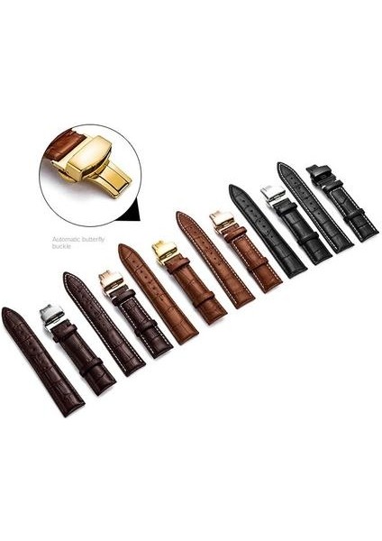 Hakiki Deri Watch Band Askı Paslanmaz Çelik Kelebek Toka Timsah Tahıl Watch Band | Izle Bantları (Yurt Dışından) fiyatları