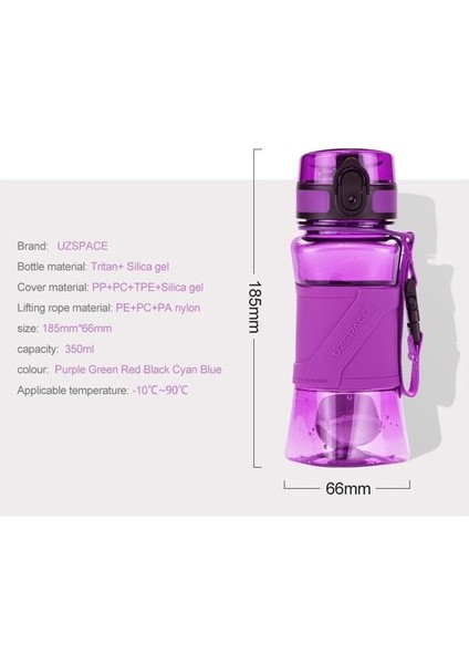 Protein Shaker Su Şişeleri Bpa Ücretsiz Çocuk Kız Içecek Şişesi 6 Renkler Taşınabilir Sızdırmaz Açık Spor Şişesi 350ML | Su Şişeleri (Camgele) (Yurt Dışından)