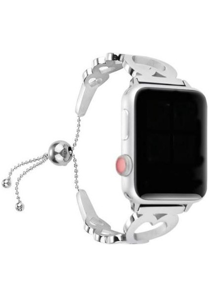 Püskül Kalp Şeklinde Bilezik Apple Iwatch Watch Band Için Dayanıklı Kayış Paslanmaz Çelik Bileklik | Izle Bantları (Yurt Dışından)