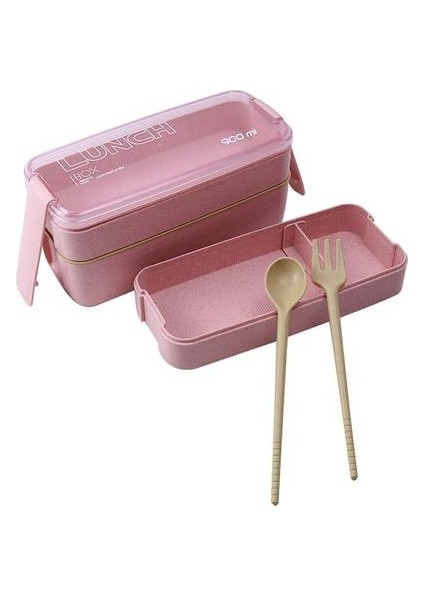 900ML 3 Katmanlar Öğle Yemeği Kutusu Bento Gıda Konteyner Eko Dostu Buğday Saman Malzemesi Mikrodalga Yapılabilir Yemek Madencisi Lunchbox Vıp | Öğle Yemeği Kutuları (Yurt Dışından)