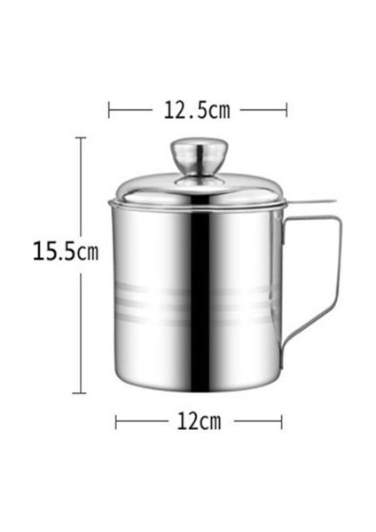 Paslanmaz Çelik Yağ Süzgeci Pot Konteyner Depolama Filtre ile 1.2l Pişirme Yağ Depolama Pot Elbise Kızartma Mutfak Aletleri (Yurt Dışından)