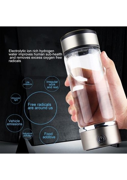 Hidrojen Su Jeneratörü Alkalin Maker H2 Hidrojen Zengin Su Şişesi Saf Için Şarj Edilebilir Taşınabilir Taşınabilir | Bira Steins (Yurt Dışından)