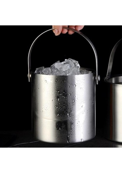 Kolu ile Bar Mutfak Barware Kapaklı Yalıtımlı Çift Duvar Buz Kova Parti Büyük Kapasiteli Paslanmaz Çelik | Buz Kovaları ve Amp;maşa (Yurt Dışından)