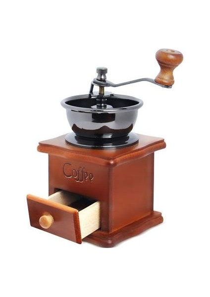 Retro Manuel Kahve Öğütücü Ahşap Mini Ev Cafe Kahve Fasulye Burr Değirmen Makinesi Klasik Bitki Biber Değirmen Baharat El Krank Araçları | Manuel Kahve Öğütücüler (Yurt Dışından)