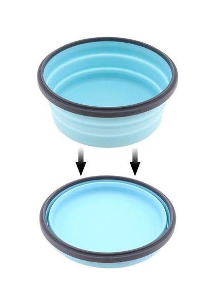 Silikon Öğle Yemeği Kutusu Yuvarlak Katlanır Gıda Konteyner Taşınabilir Kase 800 ml Bento Kutusu Çevre Dostu | Öğle Yemeği Kutuları (Mavi) (Yurt Dışından)