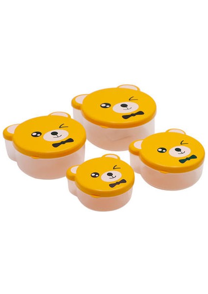 4 Adet / Takım Çocuk Plastik Karikatür Sevimli Bento Kutusu Japon Açık Yemek Depolama Konteyner Çocuk Öğrenci Mikrodalga Öğle Yemeği Kutusu Gereçleri | Öğle Yemeği Kutuları (Sarı) (Yurt Dışından)