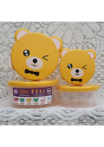 4 Adet / Takım Çocuk Plastik Karikatür Sevimli Bento Kutusu Japon Açık Yemek Depolama Konteyner Çocuk Öğrenci Mikrodalga Öğle Yemeği Kutusu Gereçleri | Öğle Yemeği Kutuları (Sarı) (Yurt Dışından)