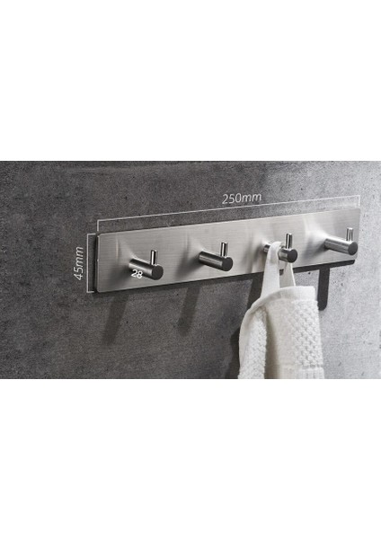 Ev Dekor Kendinden Yapışkanlı 4 Kanca Paslanmaz Çelik Havlu Robe Ceket Bez Çanta Anahtar Sofra Tutucu Askı Duvara Monte Nikel Siyah | Robe Hooks (Yurt Dışından)