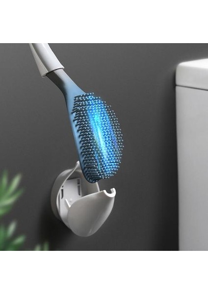 Tpr Silikon Tuvalet Fırçası Kafa Tutucu Duvara Monte Yumuşak Temizleme Fırçası Ev Kat Temizleme Aracı Banyo Aksesuarları Seti | Tuvalet Fırçası Tutucular (Yurt Dışından)