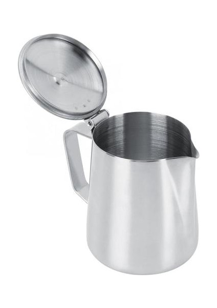 350 ml Paslanmaz Çelik Süt Kabı Süt Köpürme Fincan Kahve Latte Sanat Sürahi Kahve Sürahi Kupa Kahve Fincanı ile Kapak Moka Cezve | Kahve Kapları (Yurt Dışından)