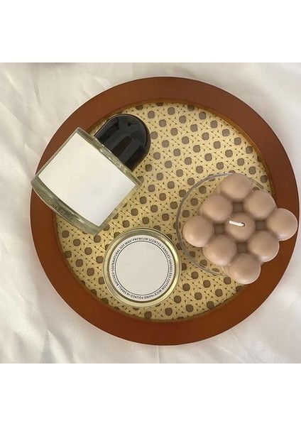 Nordic Stil Aromaterapi Rattan Tepsi Masaüstü Dekor Meyve Ahşap Tepsi | Depolama Tepsileri (Yurt Dışından)
