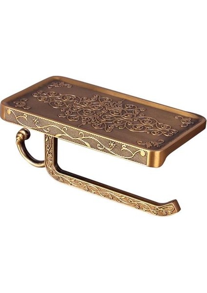 Tuvalet Kağıdı Tutucu Vintage Metal Mutfak Kağıt Tutucu Rulo Doku Raf Duvara Monte Banyo Tuvalet Havlu Retro Depolama Raf | Kağıt Tutucular (Altın) (Yurt Dışından)