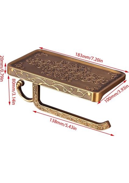 Tuvalet Kağıdı Tutucu Vintage Metal Mutfak Kağıt Tutucu Rulo Doku Raf Duvara Monte Banyo Tuvalet Havlu Retro Depolama Raf | Kağıt Tutucular (Altın) (Yurt Dışından) modelleri