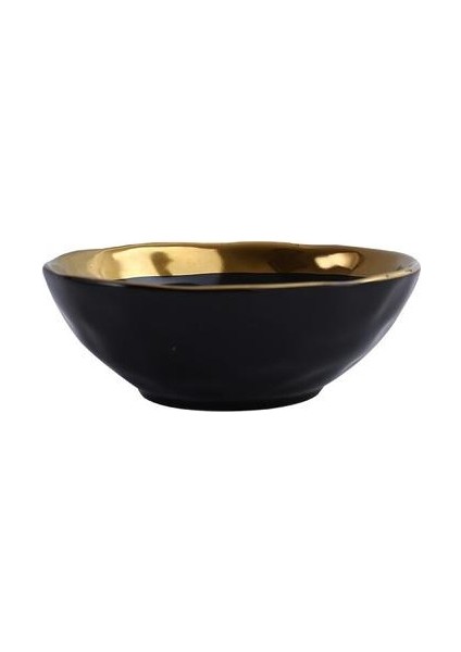 Yuvarlak Siyah Seramik Salata Kase Altın Japon Tarzı Şehriye Konteyner Çorba Pirinç Kase Için Ceramica Set Mutfak Aracı Sofra Takımı | Kaseler (Yurt Dışından)