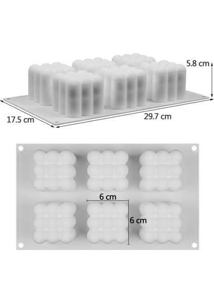 3D Kalıp Silikon Pişirme Mousse Pastalar Kare Kabarcık Dıy Fırın Güvenli Yapışmaz Kek Tatlı Kalıpları Kek Tepsisi | Kek Kalıpları (Yurt Dışından)