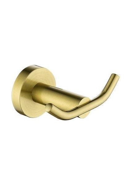 Fırçalanmış Altın Antika Banyo Robe Kanca Duvara Monte Ceket Kanca Altın Fırçalanmış Giysi Kancalar Canlı Moderne Çift Kanca | Robe Hooks (Yurt Dışından)