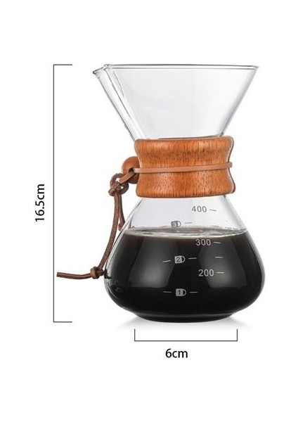 400 ml Yüksek Sıcaklığa Dayanıklı Cam Kahve Makinesi Cezve Espresso Kahve Makinesi Paslanmaz Çelik V60 Filtre Tenceresi ile | Kahve Tencere (Yurt Dışından)