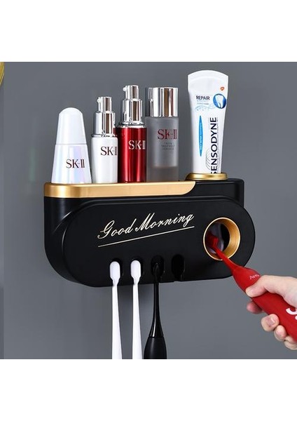 25 cm Çok Asılı Diş Fırçası Tutucu Otomatik Diş Macunu Sıkacağı Dağıtıcı Makyaj Depolama Raf Banyo Aksesuarları Seti Için | Diş Fırçası ve Amp;diş Macunu Tutucular (Yurt Dışından)