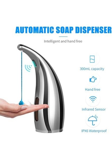 300 ml Otomatik Sabunluk Kızılötesi El Ücretsiz Dokunuşsuz Sabunluk Bulaşık Sıvı Losyon Jel Şampuan Banyo Mutfak | Sıvı Sabunluk (Yurt Dışından)