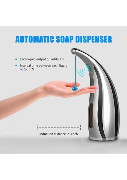 300 ml Otomatik Sabunluk Kızılötesi El Ücretsiz Dokunuşsuz Sabunluk Bulaşık Sıvı Losyon Jel Şampuan Banyo Mutfak | Sıvı Sabunluk (Yurt Dışından)