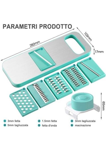 6 In 1 Çok Fonksiyonlu Ayarlanabilir Sebze Sebze Kesici Gıda Meyve Sarımsak Patates Parçalayıcı Mutfak Aracı | Graters (Yurt Dışından)