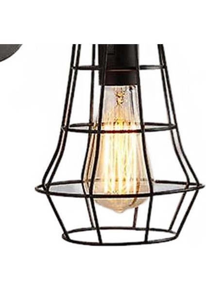 LED Duvar Işık Retro Loft Endüstriyel Duvar Lambası Siyah E27 Vintage Aplikler Duvar Lambası Endüstriyel Aydınlatma Armatürü Kapalı (A) (Yurt Dışından)