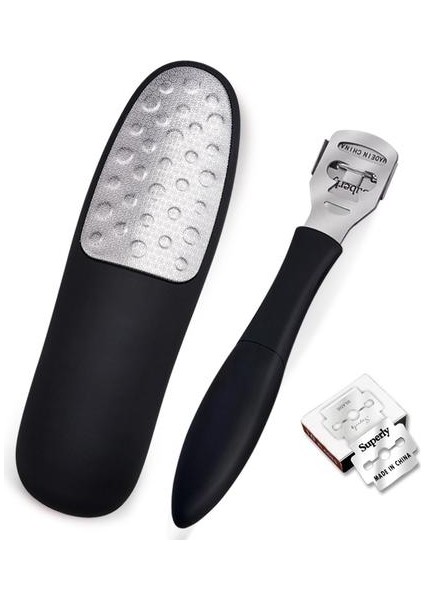 Ergonomik Pedikür Ayak Bakım Araçları Ayakları Dosya Rasps Callus Dead Cilt Remover Profesyonel Paslanmaz Çelik Çift Taraf | Ayak Raspleri (Siyah) (Yurt Dışından)
