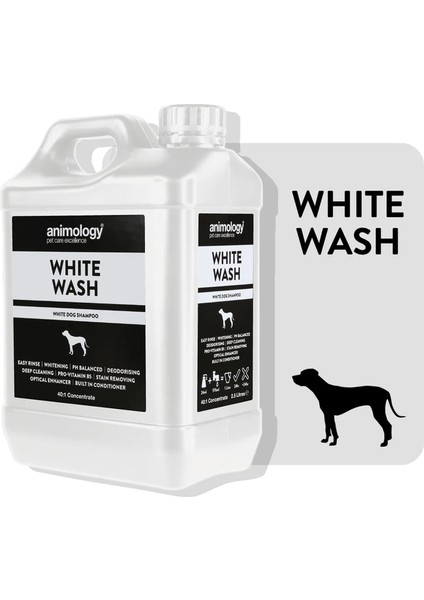 Animology White Wash Shampoo Beyaz Tüylü Köpeklere Özel 40:1 Konsantre Köpek Şampuanı 2.5 Lt fırsatları