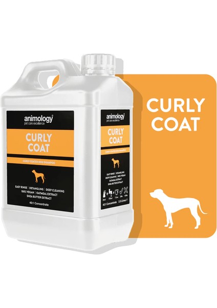 Curly Coat Kıvırcık Tüylü Köpeklere Özel 40:1  Konsantre Köpek Şampuanı  2.5 Lt