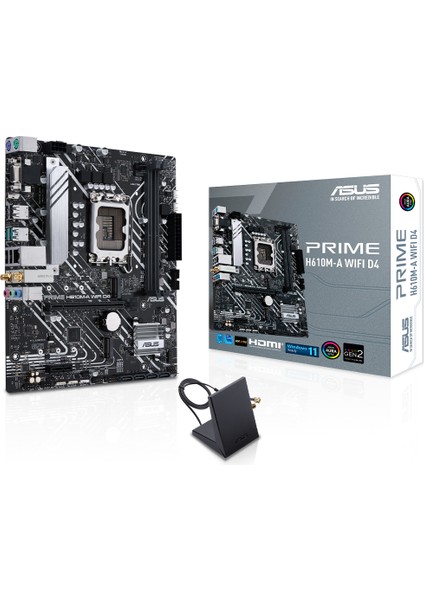 Prıme H610M-A Wıfı D4 Intel H610 Lga1700 DDR4 5000 Dp Hdmı Vga 3X M2 Usb3.2 Aura Rgb 2.5Gbit Lan Atx (Prıme H610M-A Wıfı D4) Anakart
