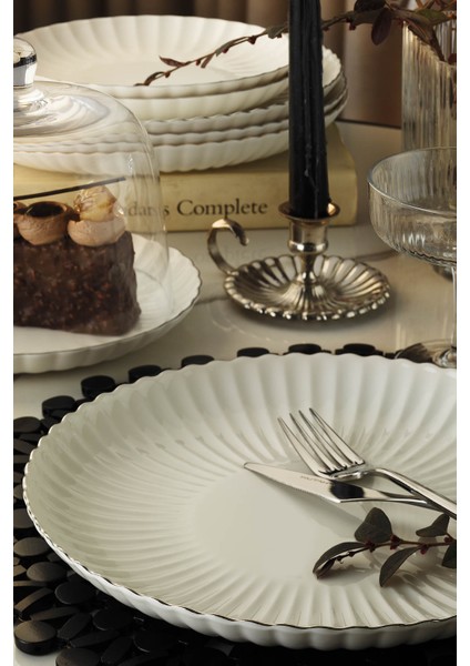 Bone Luz Form 24 Parça 6 Kişilik Yemek Takımı Platin fiyatları