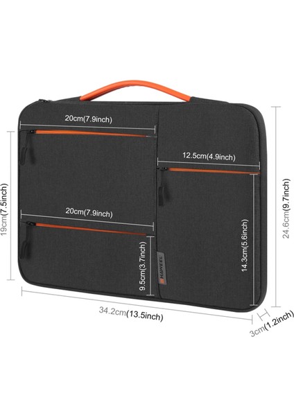 Dizüstü Bilgisayar Kolu Çanta Defter Çanta Bilgisayar Taşıma Çantası Koruyucu Çanta Erkekler Için 13 Inç (Yurt Dışından)