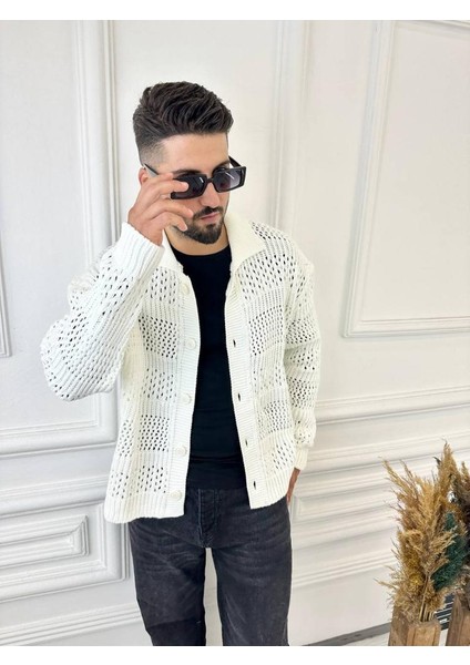 Hırka Oversize Özel Örgülü Triko Desenli Salaş Örgü Hırka