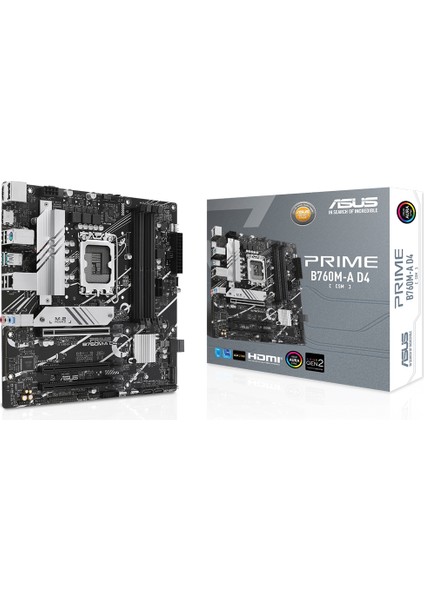 Prıme B760M-A D4-Csm Intel B760 Lga1700 DDR4 5333 Dp Hdmı 2X M2 Usb3.2 Aura Rgb 2.5Gbit Lan Matx (Prıme B760M-A D4-Csm) Anakart