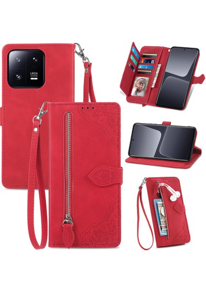 Ile Uyumlu Xiaomi 13 Pro Fermuarlı Kese Manyetik Kart Tutacağı Bilek Kayışlı Cüzdan Kesesi Xiaomi 13 Pro (Yurt Dışından) fiyatları