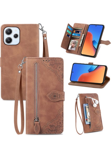 Ile Uyumlu Xiaomi Redmi 12 Fermuarlı Kese Manyetik Kart Tutacağı Bilek Kayışlı Cüzdan Kesesi Xiaomi Redmi 12 (Yurt Dışından) modelleri