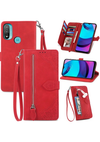 Ile Uyumlu Motorola Moto E20 Fermuarlı Kese Manyetik Kart Tutacağı Bilek Kayışlı Cüzdan Kesesi Motorola Moto E20 (Yurt Dışından) fiyatları