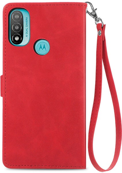 Ile Uyumlu Motorola Moto E20 Fermuarlı Kese Manyetik Kart Tutacağı Bilek Kayışlı Cüzdan Kesesi Motorola Moto E20 (Yurt Dışından) fırsatları